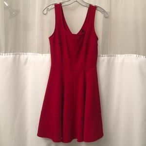 Bright red skater dress